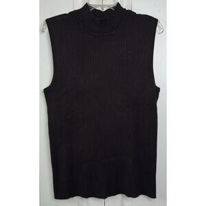 Cato Waffle Knit Sleeveless Turtleneck Tank Top Womens Plus Size 22/24W Brown C4